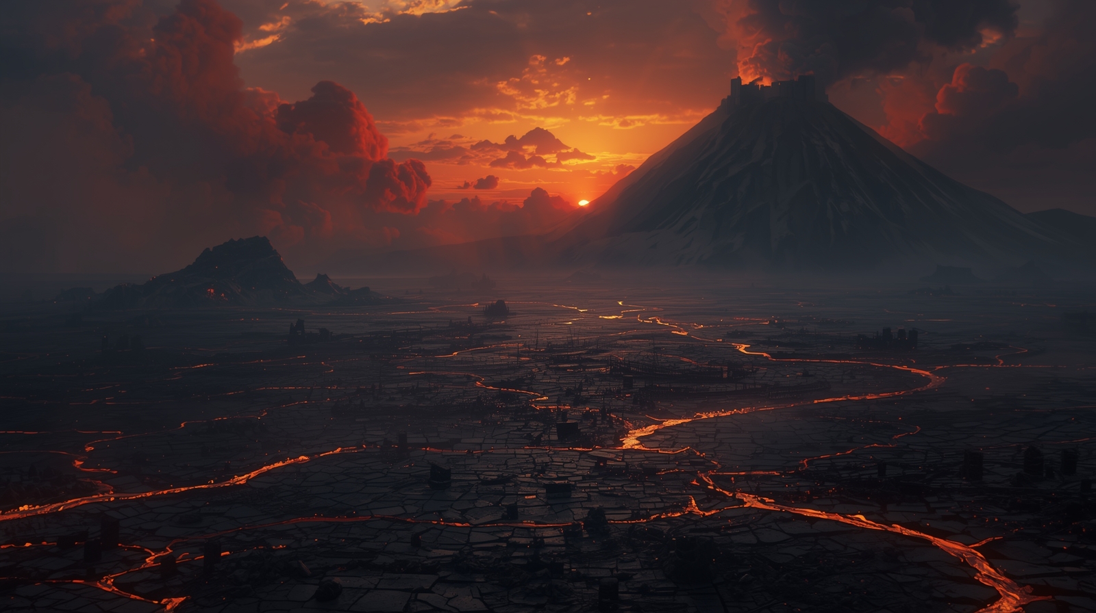 Mount Vaelthur Ashen Marches Landscape